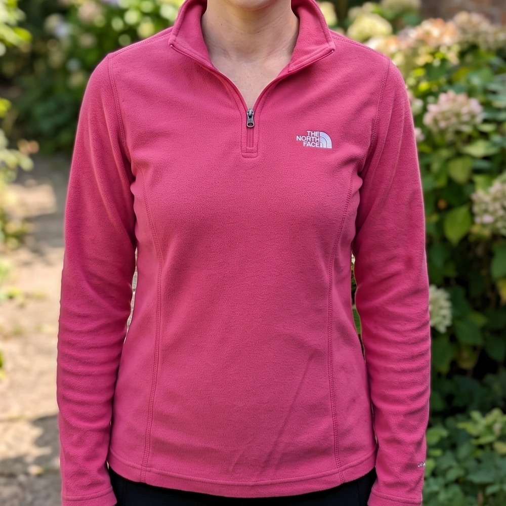 The‎ North Face TKA 100 Womens Pink Quarter Zip Fleece Pullover Jacket 5585